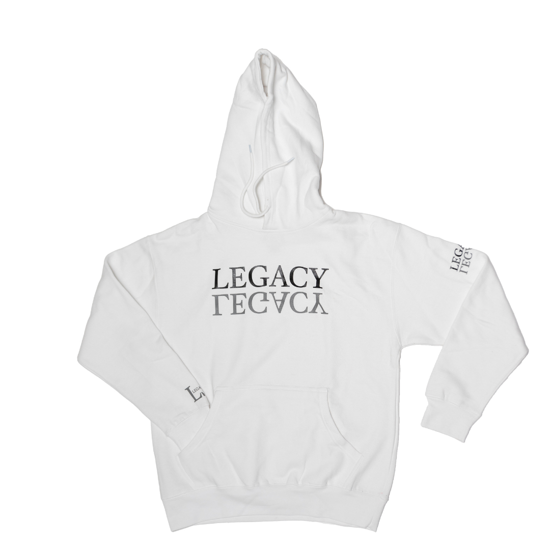 Legacy Hoody White Black Print